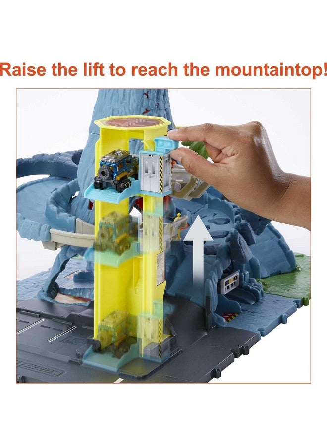 Cars Playset Action Drivers Volcano Escape With 1 Toy Car Kid & Caractivated Features "Lava" Explosion