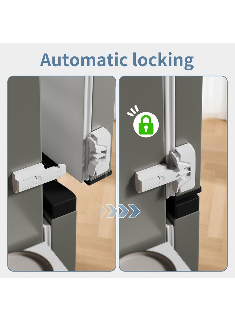 Child Proof Refrigerator Lock,White Fridge Door Lock for Kids,Babies & Pets No Drill Installation,Multi-Device Kit (3 Pack)  - Image 2