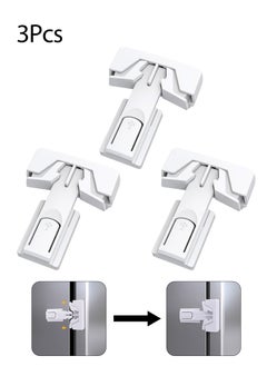 Generic Child Proof Refrigerator Lock,White Fridge Door Lock for Kids,Babies & Pets No Drill Installation,Multi-Device Kit (3 Pack)  - Image 1