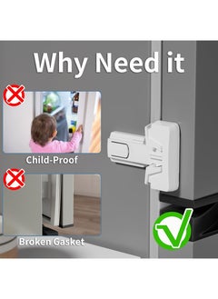 Generic Child Proof Refrigerator Lock,White Fridge Door Lock for Kids,Babies & Pets No Drill Installation,Multi-Device Kit (3 Pack)  - Image 3