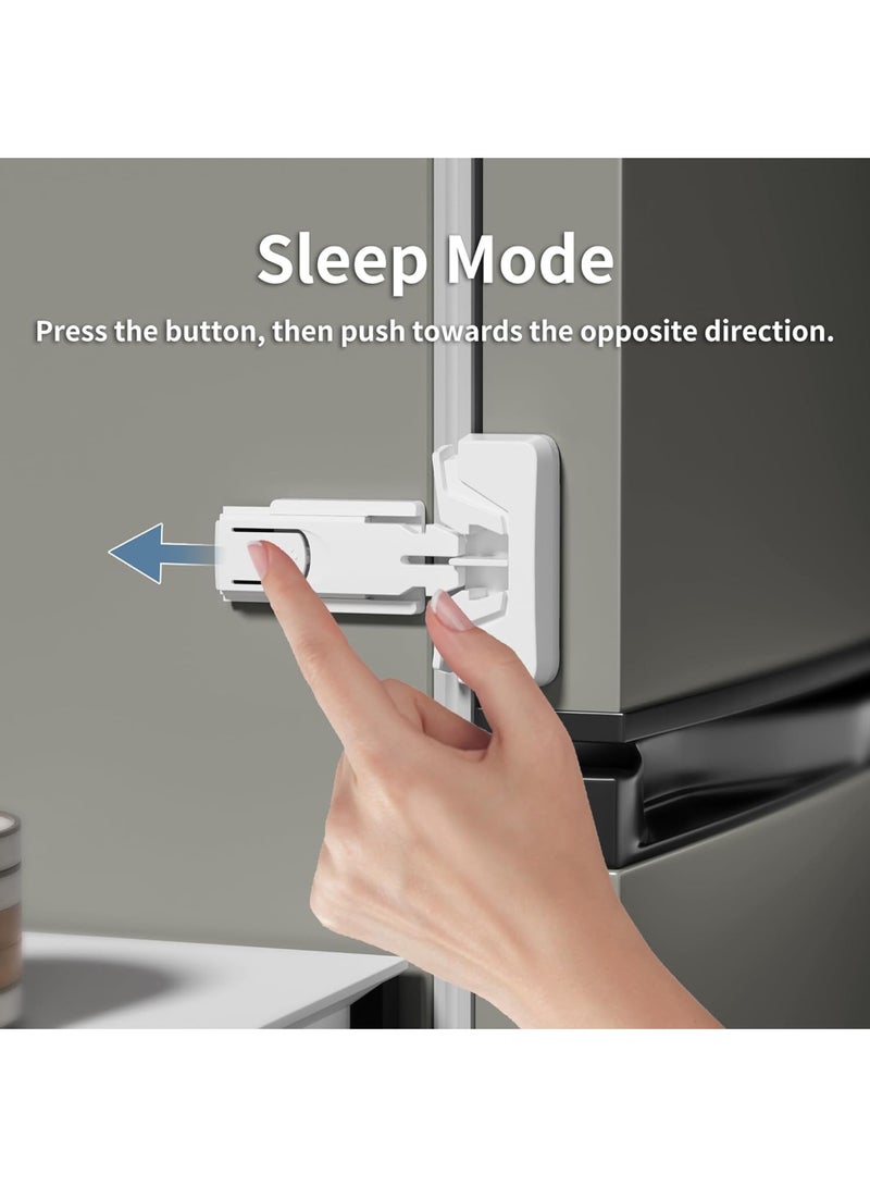 Child Proof Refrigerator Lock,White Fridge Door Lock for Kids,Babies & Pets No Drill Installation,Multi-Device Kit (3 Pack)  - Image 5