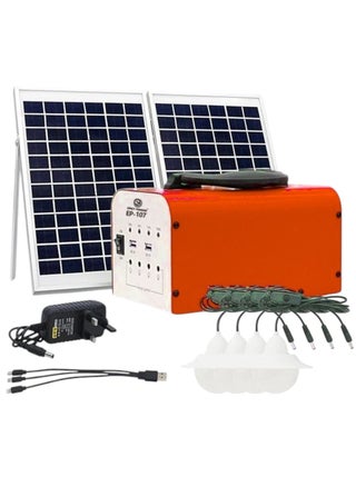Portable Power Station and Solar Panel, 2 USB Output 4 DC Output With LED Bulbs Solar Generator for Backup Power suitable for camping and trips. - pzsku/Z5F681A4B75C83DC54110Z/45/_/1734179386/79172de1-8a13-4eb4-85e5-02cc2182f63f
