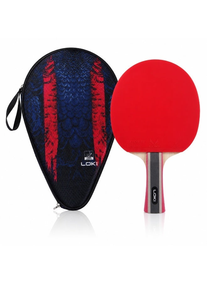 LOQI LOKI 3.0 STAR Carbon Table Tennis Racket with Carbon Balance Technology and FL Grip with Protective Case - Image 1