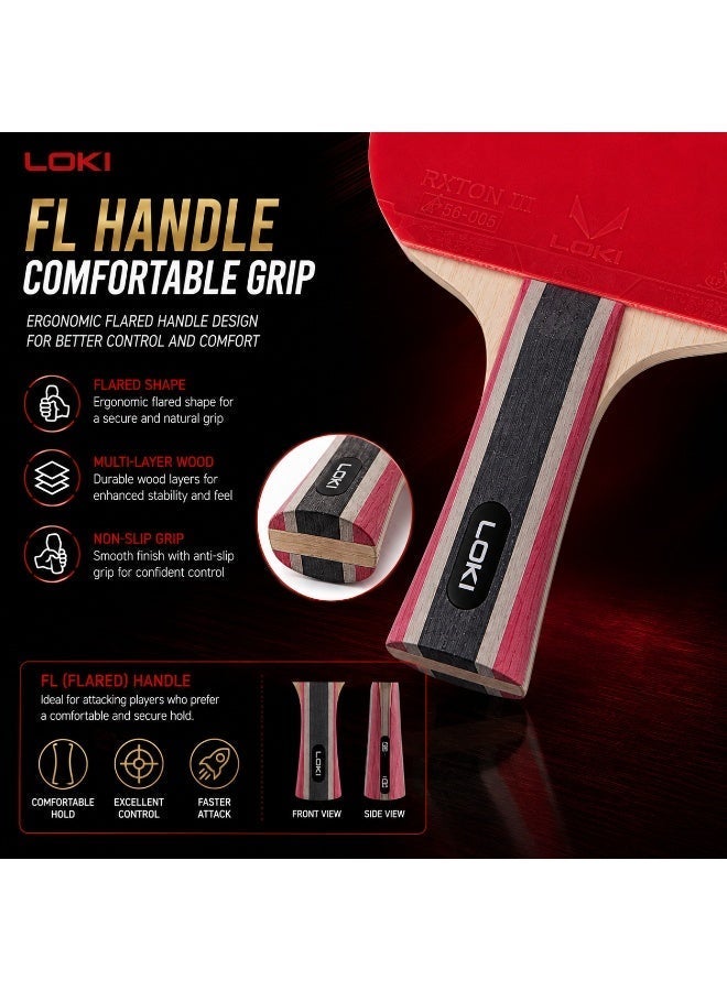 LOQI LOKI 3.0 STAR Carbon Table Tennis Racket with Carbon Balance Technology and FL Grip with Protective Case - Image 5