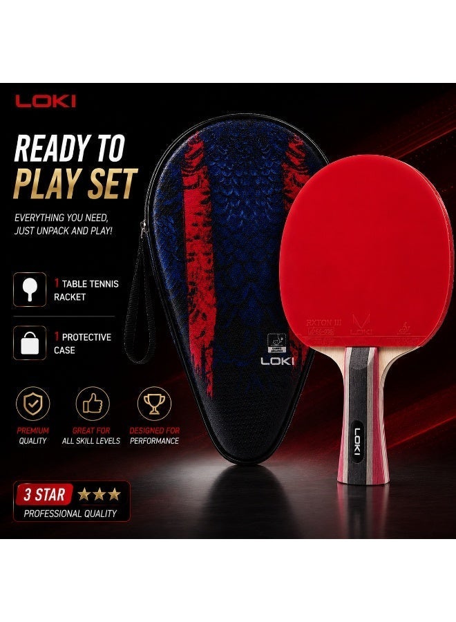 LOQI LOKI 3.0 STAR Carbon Table Tennis Racket with Carbon Balance Technology and FL Grip with Protective Case - Image 4