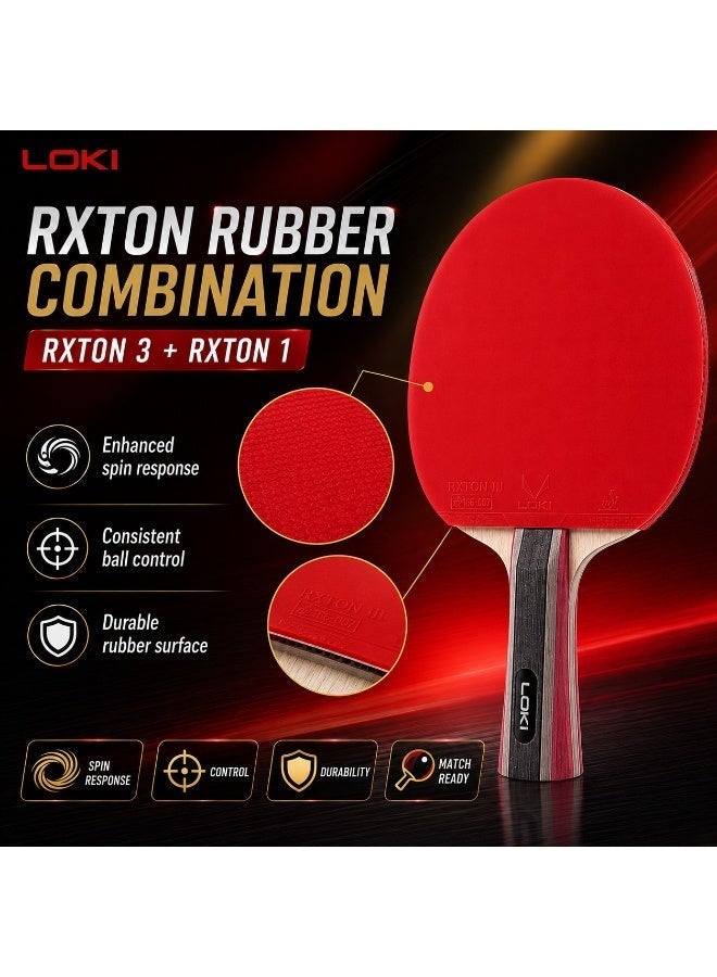 LOQI LOKI 3.0 STAR Carbon Table Tennis Racket with Carbon Balance Technology and FL Grip with Protective Case - Image 3