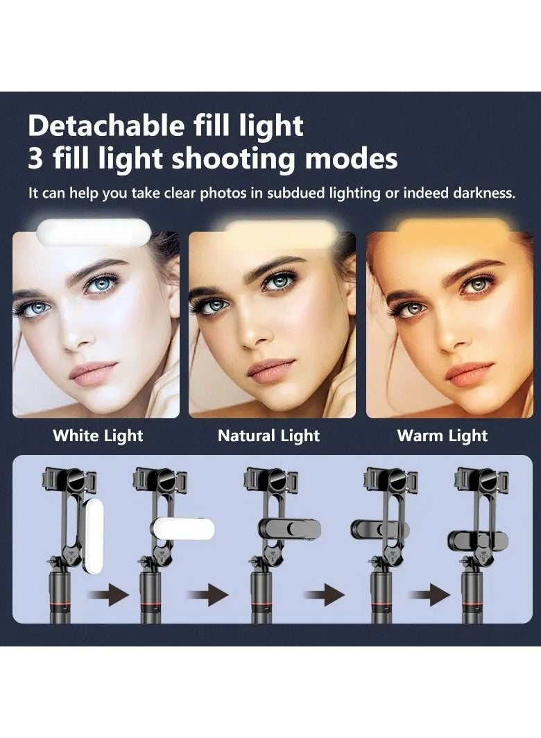 Stable Selfie Stick Tripod with Fill Light, 44 Inch Extendable Selfie Stick with Wireless Remote and Tripod Stand 360 Rotation for iPhone 15/14/13/12/11 Pro/XS Max/XS/XR/X/8/7, Samsung and Smartphone  - Image 3