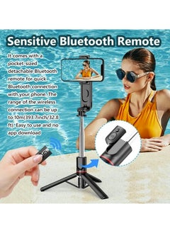 Generic Stable Selfie Stick Tripod with Fill Light, 44 Inch Extendable Selfie Stick with Wireless Remote and Tripod Stand 360 Rotation for iPhone 15/14/13/12/11 Pro/XS Max/XS/XR/X/8/7, Samsung and Smartphone  - Image 4