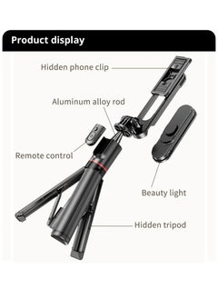 Generic Stable Selfie Stick Tripod with Fill Light, 44 Inch Extendable Selfie Stick with Wireless Remote and Tripod Stand 360 Rotation for iPhone 15/14/13/12/11 Pro/XS Max/XS/XR/X/8/7, Samsung and Smartphone  - Image 5