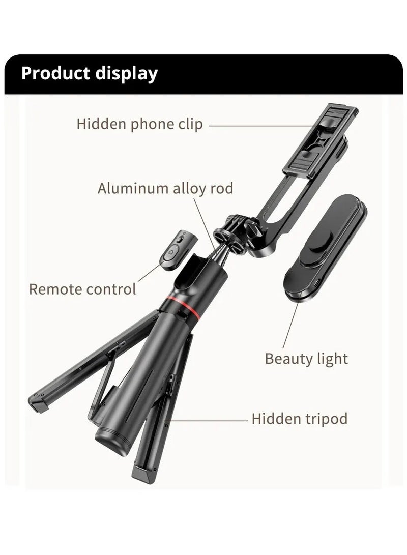 Stable Selfie Stick Tripod with Fill Light, 44 Inch Extendable Selfie Stick with Wireless Remote and Tripod Stand 360 Rotation for iPhone 15/14/13/12/11 Pro/XS Max/XS/XR/X/8/7, Samsung and Smartphone  - Image 5