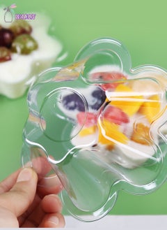 WAOKN 100-Piece Disposable Hexagonal Plum Bowl, Plastic Shaved Ice Cup, Dessert Packing Bowl, 250Ml  - Image 4