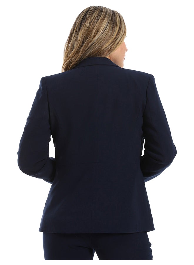 Esla - Single Button Notched Lapel Plain Blazer - Image 1
