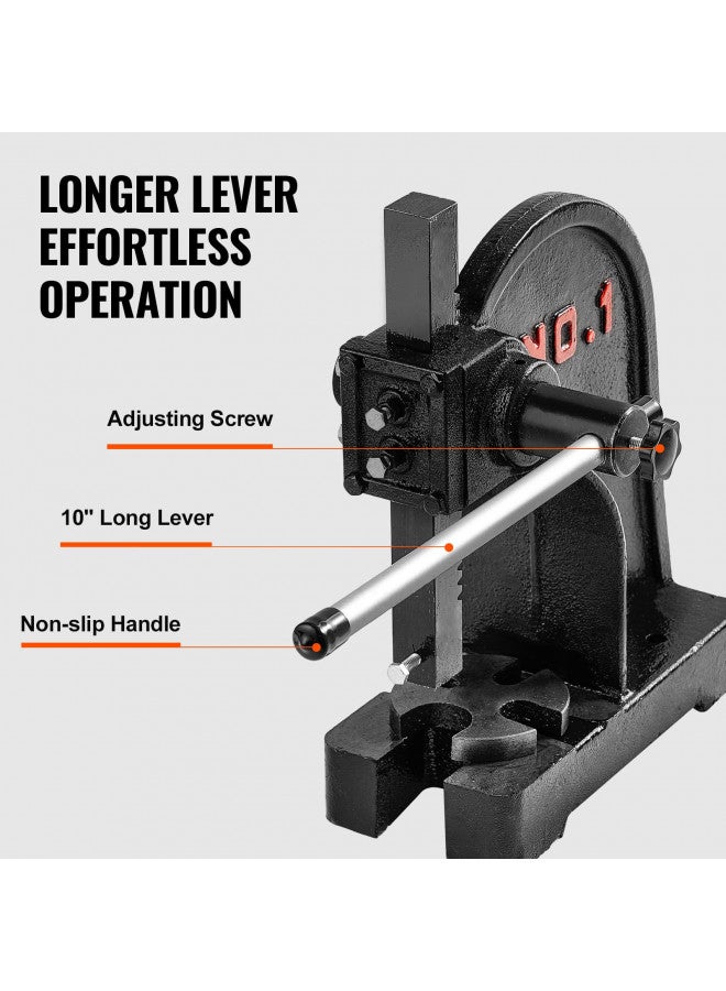 VEVOR VEVOR Arbor Press, 1 Ton Manual Arbor Press, 5.9" Maximum Height, Cast Iron Heavy-duty Manual Desktop Arbor Press, Precision Hand Press for Stamping, Bending, Stretching, Forming  - Image 4