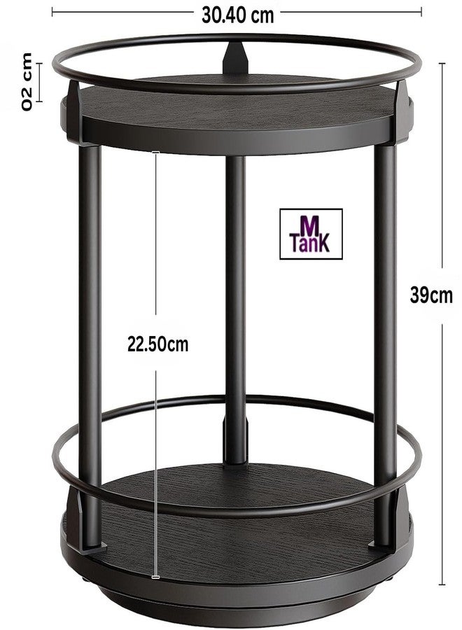 MTANK Turntable Lazy Susan Organizer – Spice Storage Holder for Jars, Condiment Bottles & Herbs | Rotating Kitchen Storage Organizer for Countertop | (Black, 2 Tier (12 * 12 * 15.35 Inches)) - Image 4