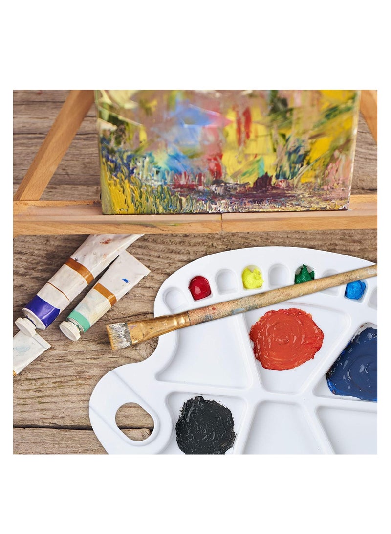 بريميفي 17 بئرًا قابلة لإعادة الاستخدام من البلاستيك الأبيض PVC لوحة طلاء للفنانين مقاس 8 × 11.8 بوصة لوحة بيضاوية الشكل لوحة طلاء غير لاصقة قابلة للغسل بفتحة الإبهام، لوازم الرسم للأطفال أو الحرف الفنية الاحترافية - Image 5