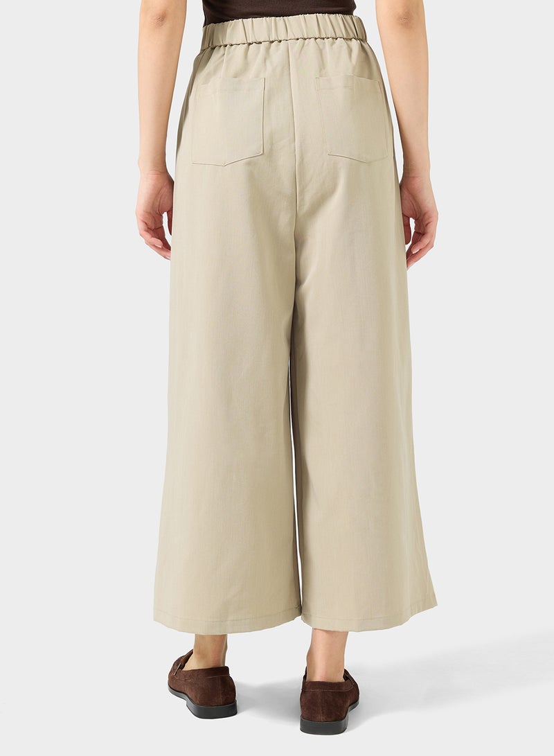 Ginger High Waisted Pleat Detail Wide Leg Pants - Image 3