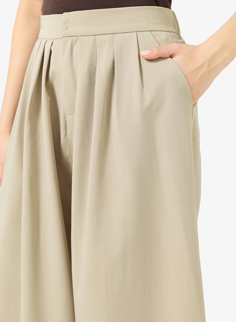 Ginger High Waisted Pleat Detail Wide Leg Pants - Image 4