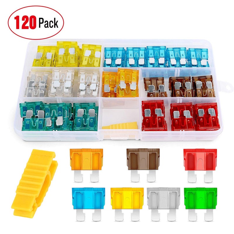 Nilight Nilight - 50029R 120 Pcs Standard Blade Fuse 5A/7.5A/10A/15A/20A/25A/30A AMP Assorted Set with 10 Pack 14AWG ATC/ATO Inline Fuse Holder, 2 Years Warranty, 1 Count (Pack of 10)  - Image 5