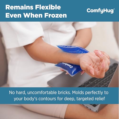 ComfyHug Reusable Cold and Hot Gel Pack with Wrap (Pack of 2) – Flexible Ice Pack for Pain Relief, Swelling, Sprains & Injuries – Freezer Cooling/Hot Water Heating Pad for Muscle Relief (4" x 7") - Image 2