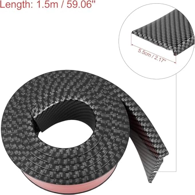 rayihni 4Pcs 15M Car Wheel Mudguard Strip Extension Wheel Eyebrow Trim Protector Decoration Carbon Fiber Pattern Size  55Cm - Image 3