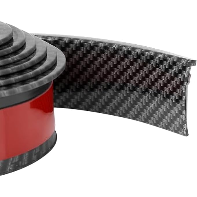 rayihni 4Pcs 15M Car Wheel Mudguard Strip Extension Wheel Eyebrow Trim Protector Decoration Carbon Fiber Pattern Size  55Cm - Image 4