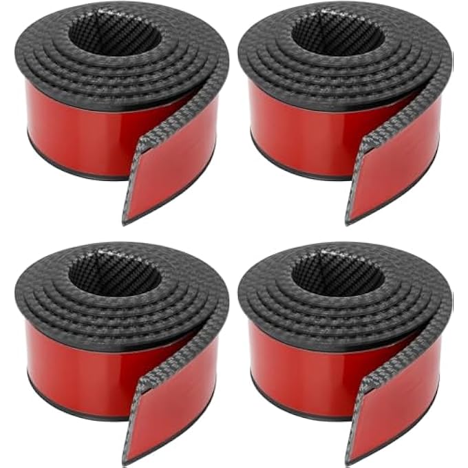rayihni 4Pcs 15M Car Wheel Mudguard Strip Extension Wheel Eyebrow Trim Protector Decoration Carbon Fiber Pattern Size  55Cm - Image 2