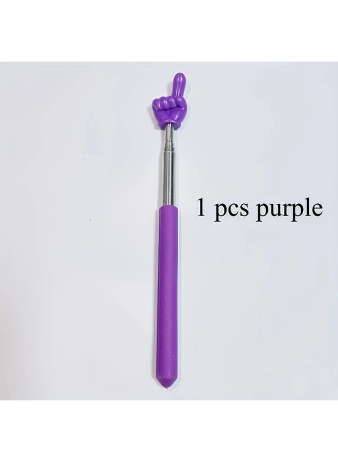 Retractable Teacher Pointer Purple Telescopic Design Lightweight Classroom Presentation Device - Image 1