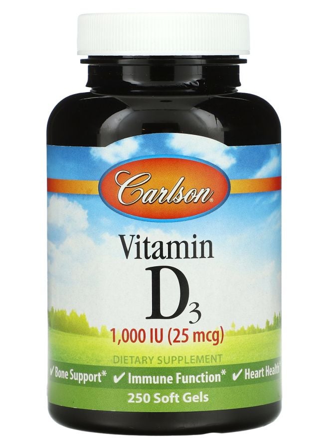 Vitamin D3 25 mcg (1000 IU) 250 Soft Gels
