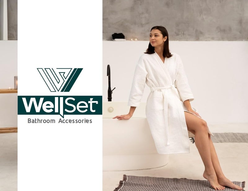 Well Set خزانة حمام بيضاء بتصميم أنيق مع مرآة - منظم تخزين قوي من البلاستيك - رفوف حمام مثبتة على الحائط - ملحقات حمام - خزانة مرآة مصنوعة في الهند - Image 3