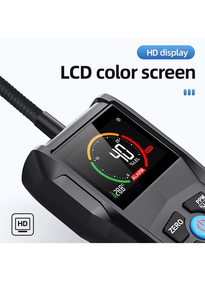 MESTEK - Gas Leak Detector Analyzer Methane Flammable 50000 PPM 100% LEL Combustible Natural Tester LCD Screen Sound and Light Alarm - Image 1