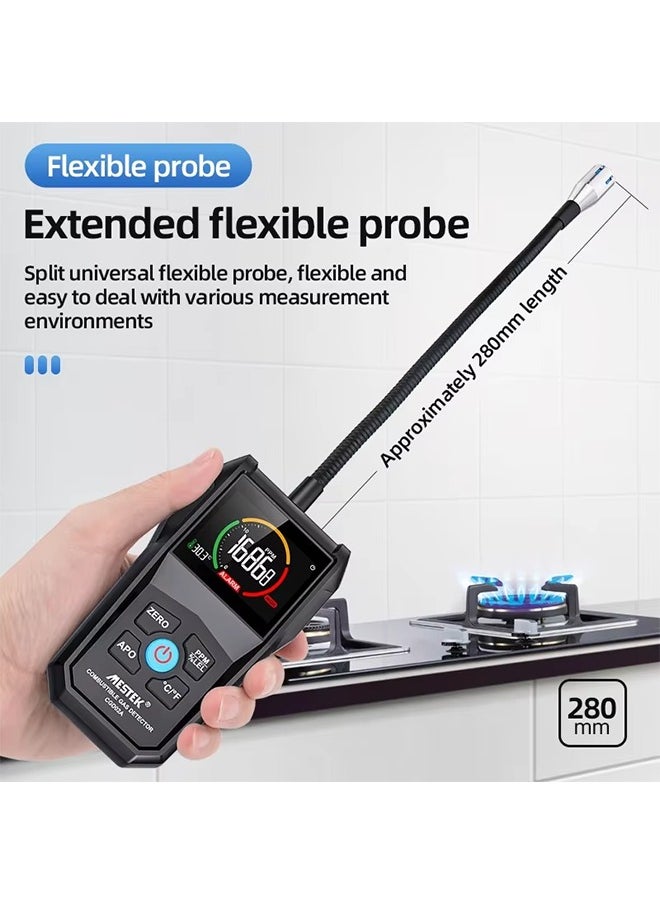 MESTEK - Gas Leak Detector Analyzer Methane Flammable 50000 PPM 100% LEL Combustible Natural Tester LCD Screen Sound and Light Alarm - Image 1
