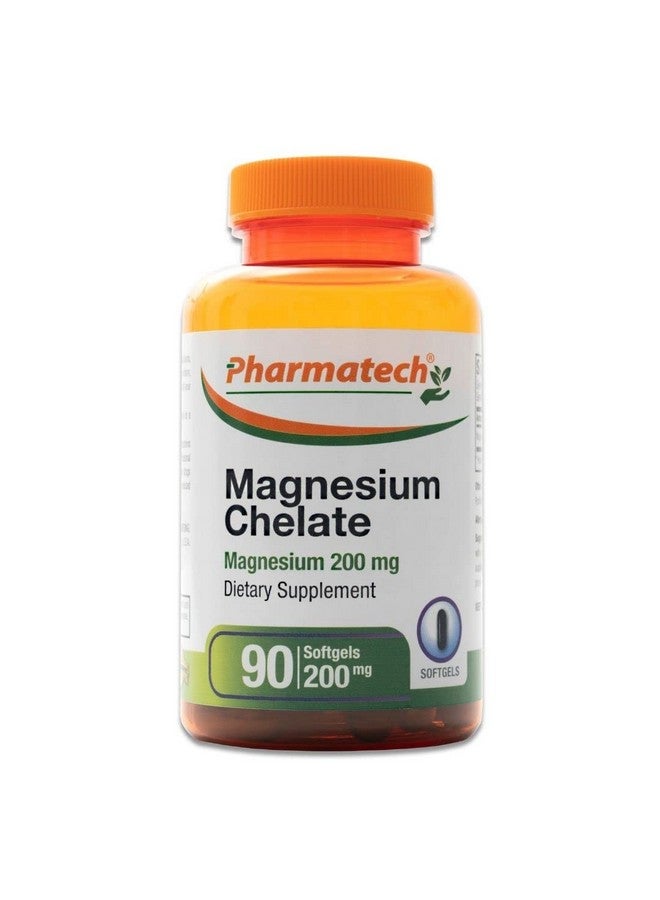 PHARMATECH Magnesium Chelate 200 Mg Glycinate High Absorption Magnesium 100% Chelated Better Sleep Stress Relief Improve Energy For Women And Men 90 Softgels By Pharmatech ® - Image 2