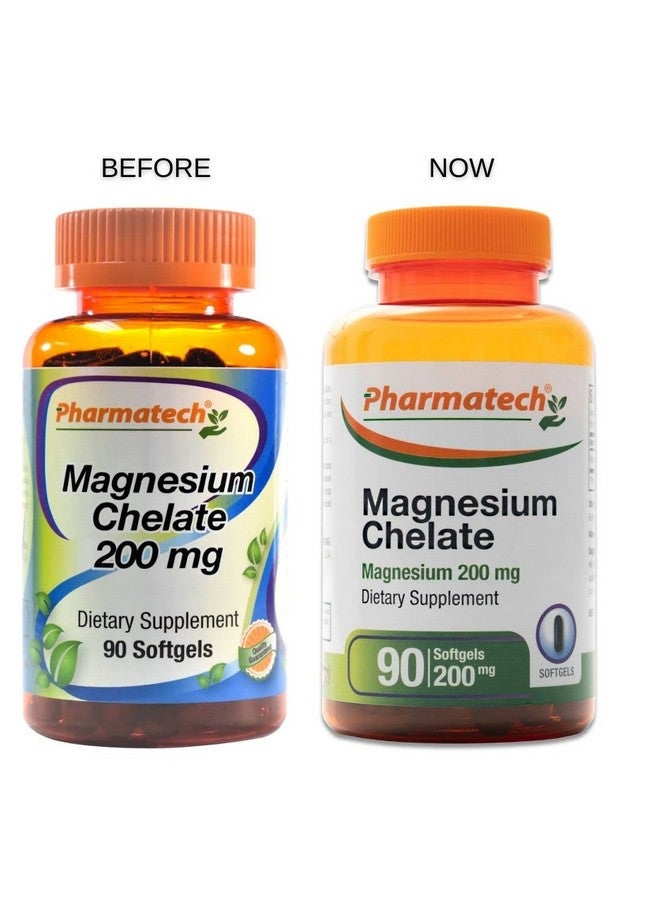 PHARMATECH Magnesium Chelate 200 Mg Glycinate High Absorption Magnesium 100% Chelated Better Sleep Stress Relief Improve Energy For Women And Men 90 Softgels By Pharmatech ® - Image 3