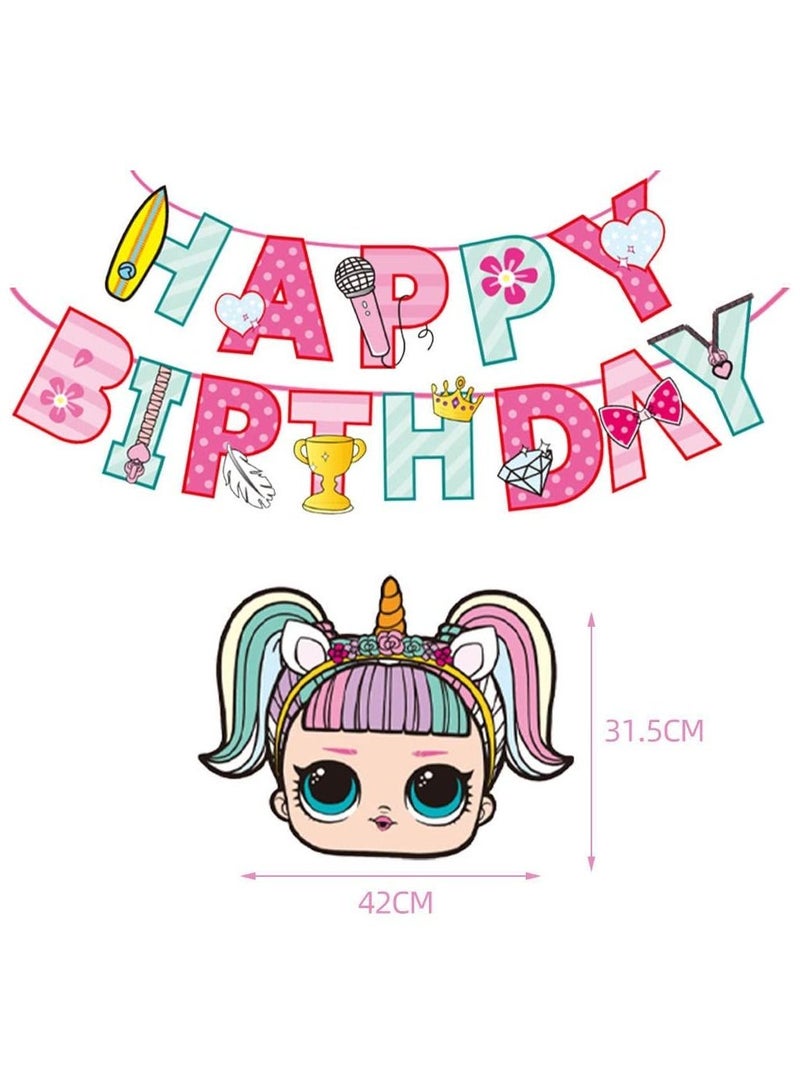 هايلاند بالونات ال او ال لتزيين اعياد الميلاد ، لافتة علوية للكيك للبنات - Image 3