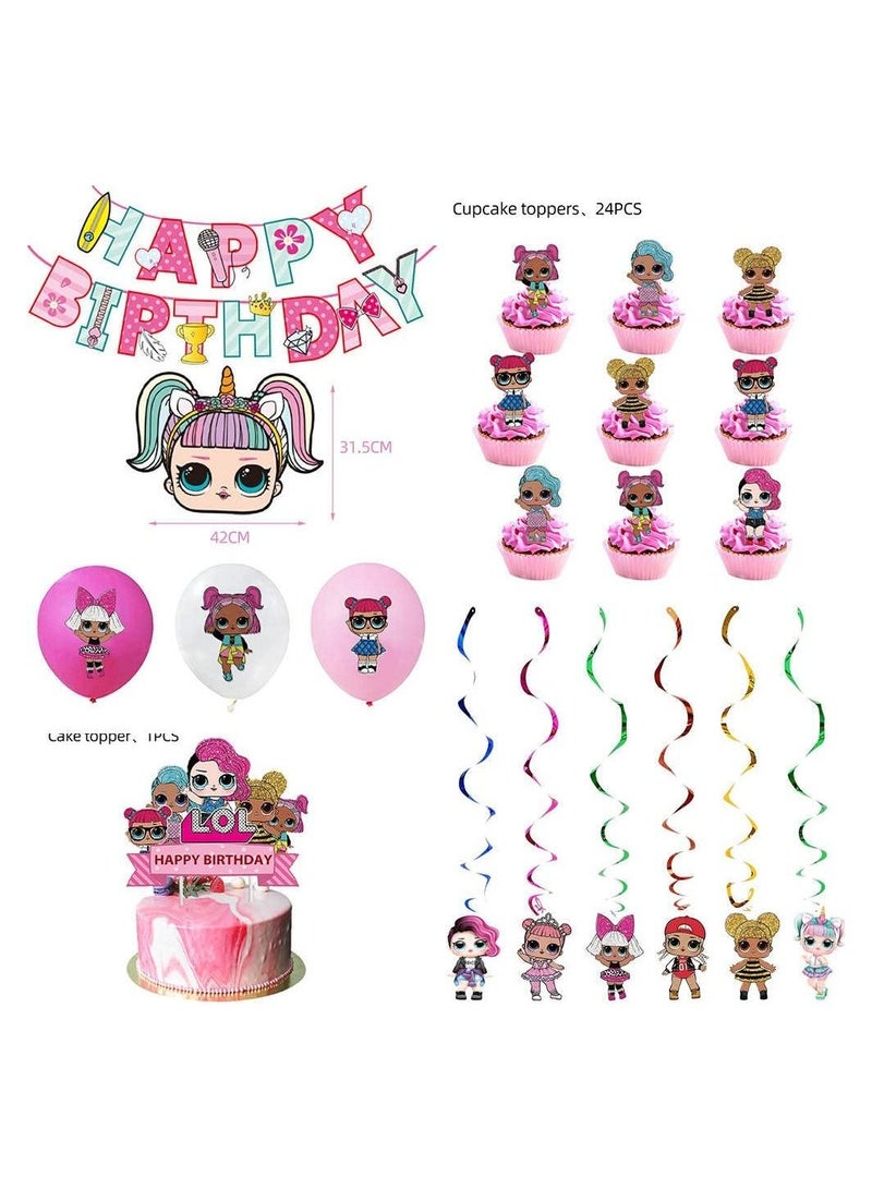 هايلاند بالونات ال او ال لتزيين اعياد الميلاد ، لافتة علوية للكيك للبنات - Image 2