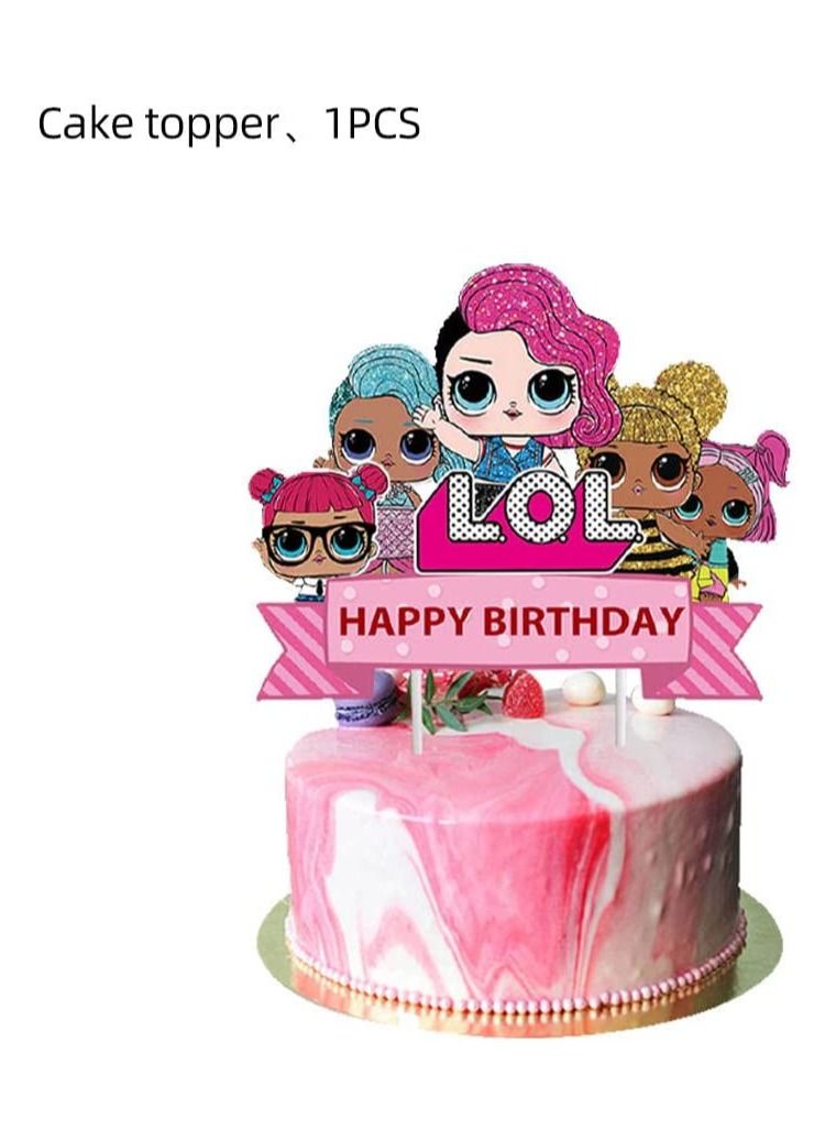 هايلاند بالونات ال او ال لتزيين اعياد الميلاد ، لافتة علوية للكيك للبنات - Image 5