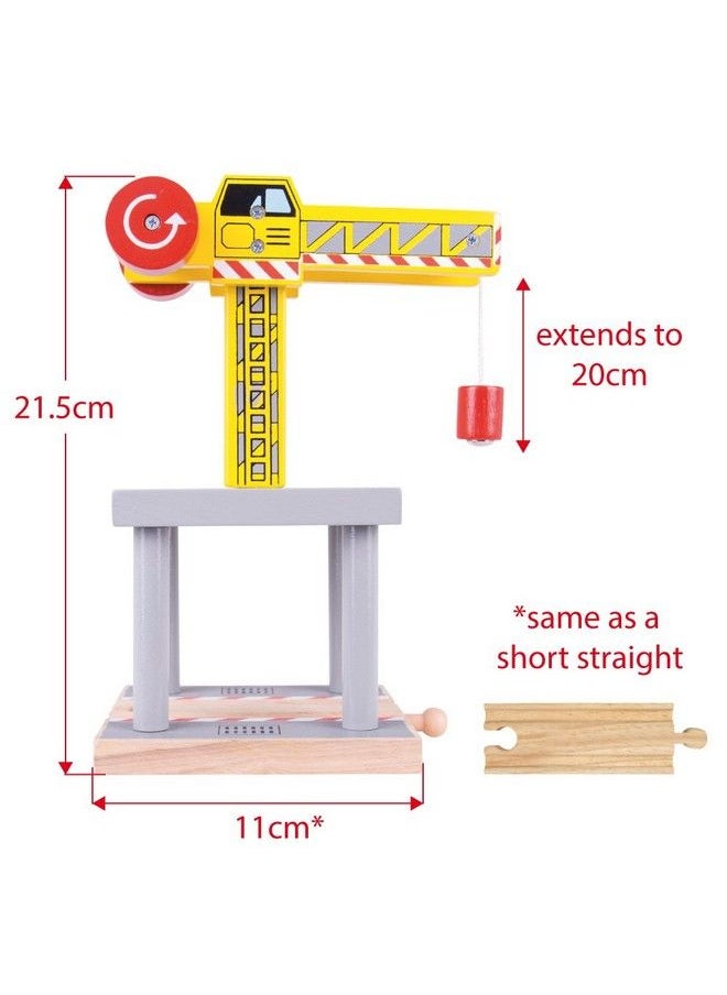 Bigjigs Rail Magnetic Big Yellow Crane Other Major Wooden Rail Brands Are Compatible  - Image 3