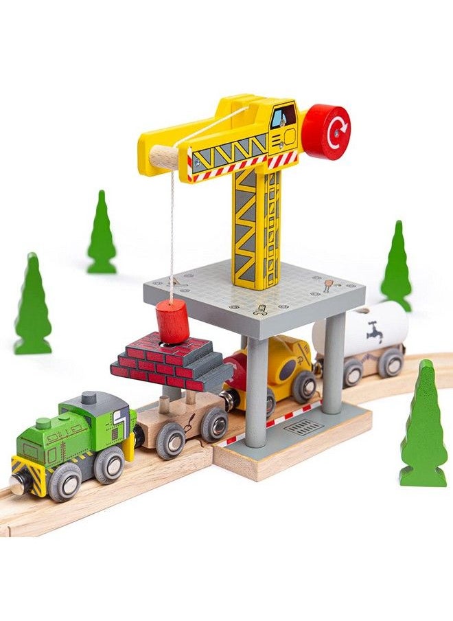 Bigjigs Rail Magnetic Big Yellow Crane Other Major Wooden Rail Brands Are Compatible  - Image 2