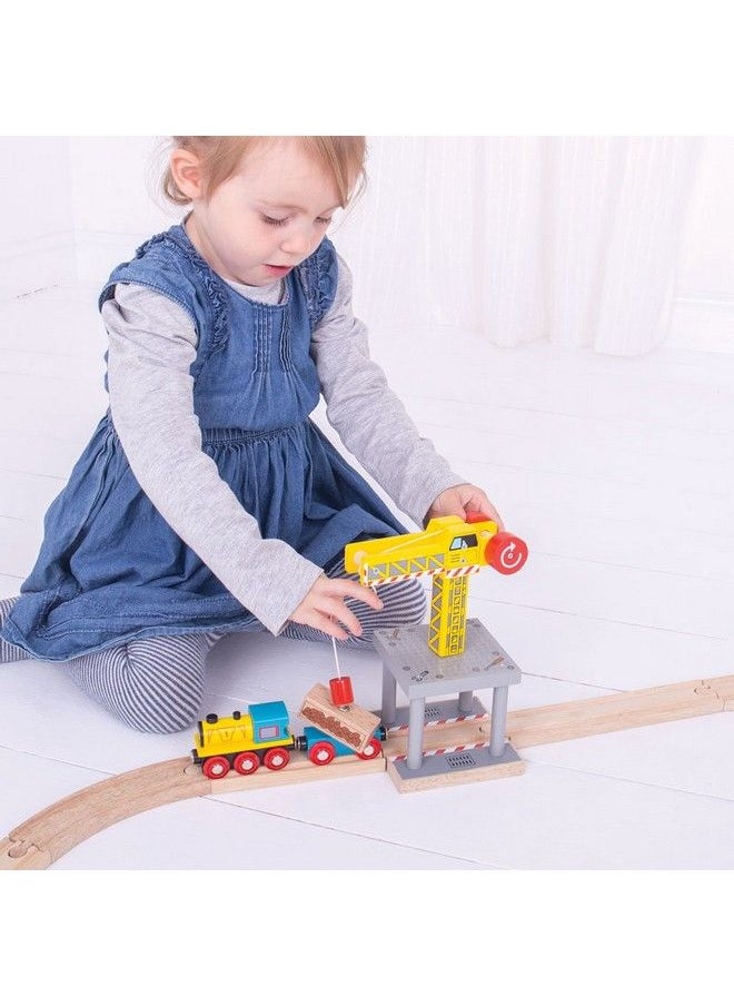 Bigjigs Rail Magnetic Big Yellow Crane Other Major Wooden Rail Brands Are Compatible  - Image 4