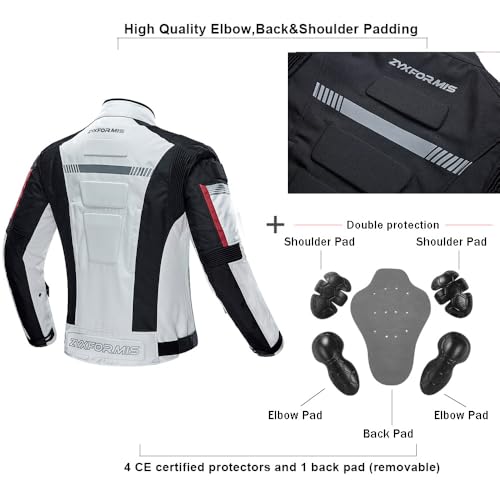 Zyxformis Motorcycle Jacket Motorbike Biker Waterproof Jackets Windproof Full Body Protective Gear Armoured Summer Winter for Men - Image 5