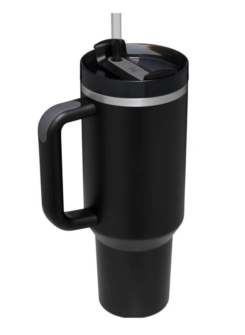Stanley 40oz Stanley Quencher H20 Flowstate Stainless Steel Vacuum Insulated Tumbler with Lid and Straw for Water, Iced Tea or Coffee, Smoothie and More, Cream (Black)  - Image 5
