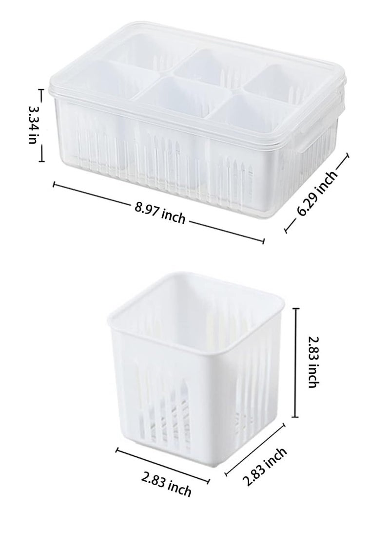 بريميفي مجموعة من 2 حاوية تخزين خضروات الفاكهة مع غطاء - Image 2