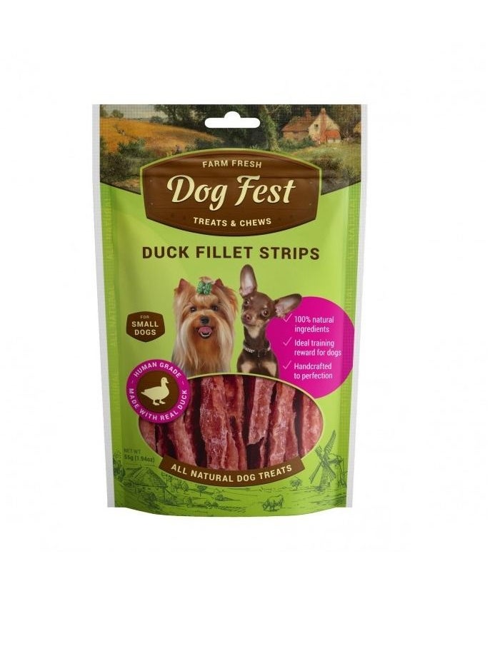 Dog Fest Duck Fillet Strips Treats For Mini Dogs 55G  - Image 1