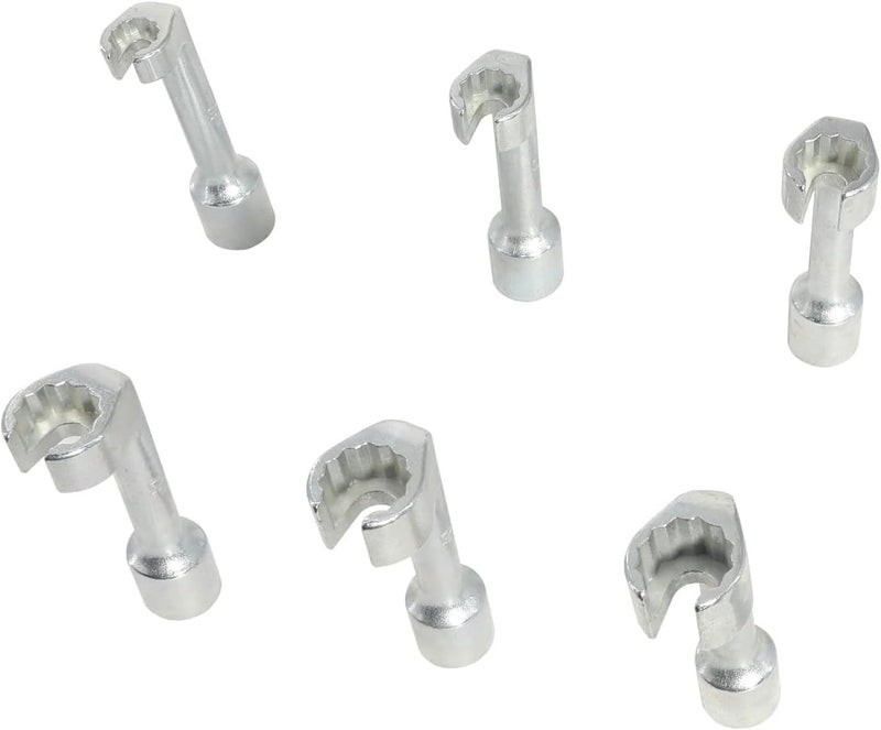 DPTOOL Diesel Injector Line Socket Wrench Set 8pc 12pt L-Type Fuel Line Socket Set 12mm 14mm 16mm 17mm 18mm 19mm 1/2" Dr Slotted Socket for Removal and Installing Fuel Injector Line Fittings - Image 5