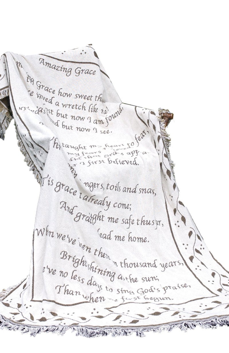 Manual Woodworker Manual 46 X 60-Inch Throw with Fringe, Amazing Grace - Image 1
