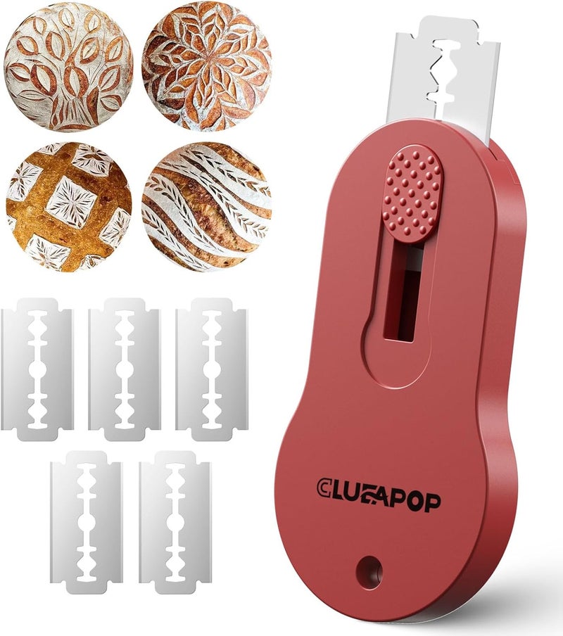 CLUEAPOP Bread Lame, Magnetic Storage Sourdough Scoring Tool With 5 Individual Blades For Artisan Bread, Essential Sourdough Baking Supplies, Scoring Knife for Bread Baking - Image 1