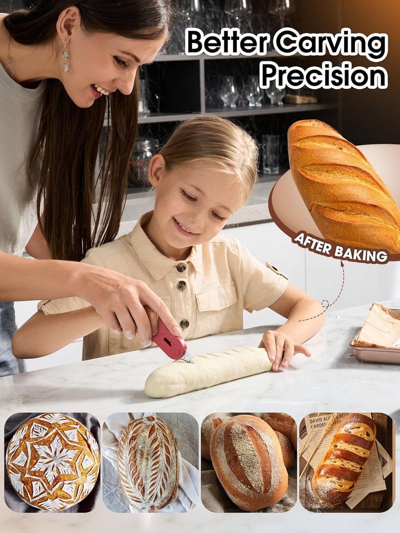 CLUEAPOP Bread Lame, Magnetic Storage Sourdough Scoring Tool With 5 Individual Blades For Artisan Bread, Essential Sourdough Baking Supplies, Scoring Knife for Bread Baking - Image 2
