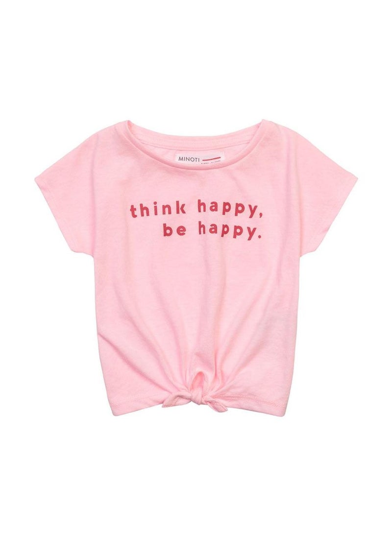 MINOTI Girls Printed T-Shirt with Front Tie  - Image 1