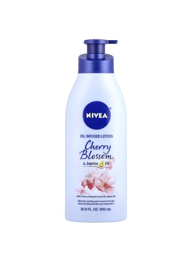 Nivea, Oil Infused Lotion, Cherry Blossom & Jojoba Oil, 16.9 fl oz (500 ml) - Image 1