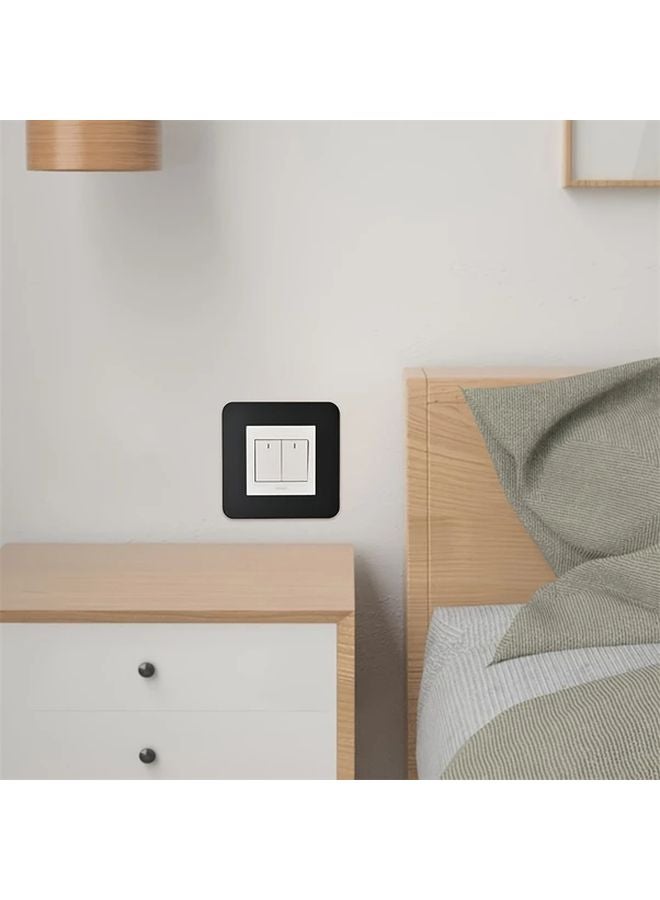 4pcs Black Self Adhesive Light Switch Covers Modern Minimalist 3D Frame Design - Image 5